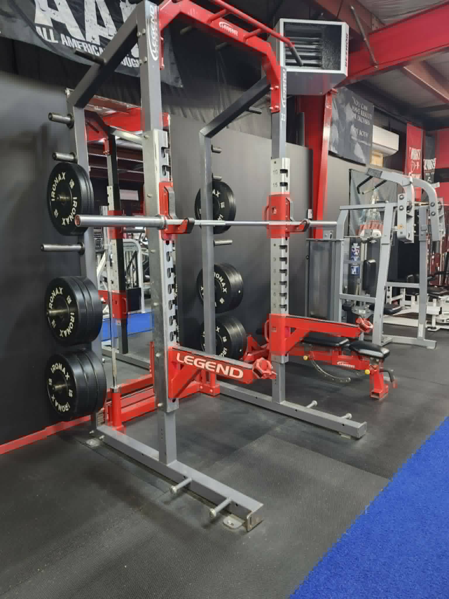 Legend Power Rack and Ironax Bumper Plates